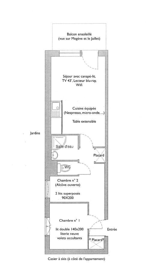 Megève - Appartement 2 chambres - Proche Centre et Pistes - Wifi Netflix - Parking Extérieur photo